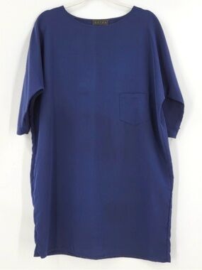 HATCH Maternity One Size Petite Navy Blue Shift Oversized 3/4 Sleeve Dress P S